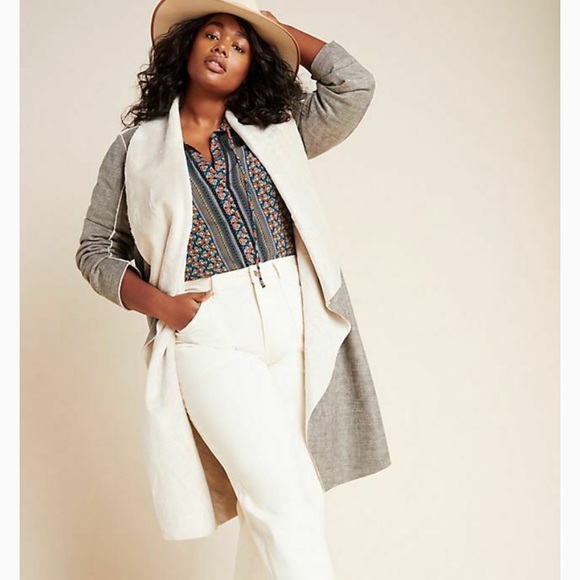 NWT Anthropologie Suede Sherpa Jacket Amadi Camilla - Picture 4 of 12